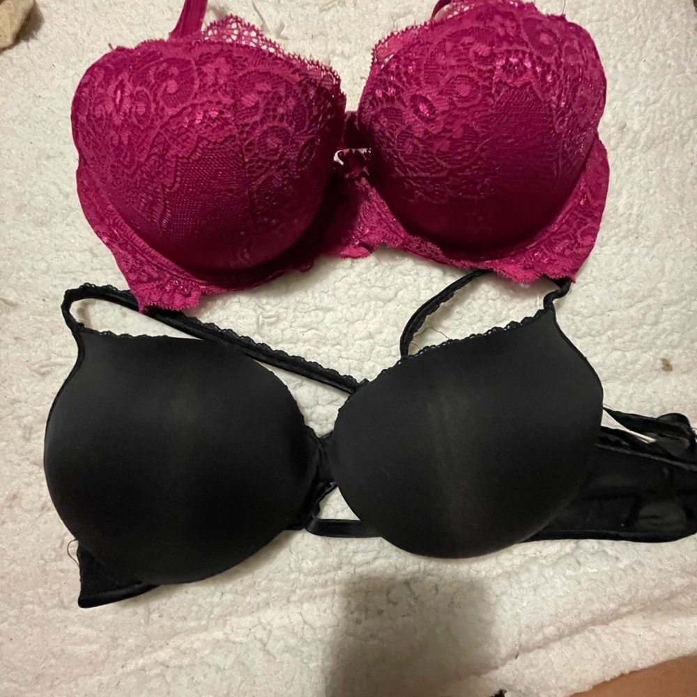 Elegant Lace and Smooth Black Bra Set